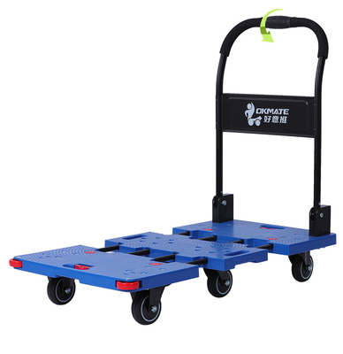 Retractable 6 Castor Foldable Cart Trolley Hand Pushing 400KG Loading