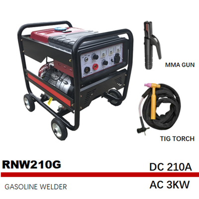85.5kg 210A Portable Arc Welder Generator Bensin Frekuensi Menengah RNW210G