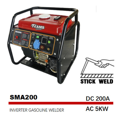 200A Portable Bensin Tongkat Welding Generator Tangan Mulai Tangki Bahan Bakar 15L
