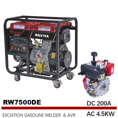 Portabel 188F Mesin Diesel Didorong Tukang Las Smart AVR Controller 200A