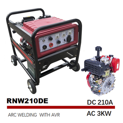 210A Arc DIESEL bertenaga Mesin Welder Generator Tangki Kecil 12,5L