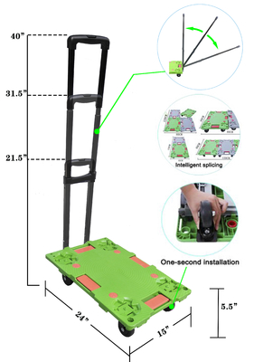 Trolley Platform Lipat Ringan 150kg Penyu Lipat CE ISO9001