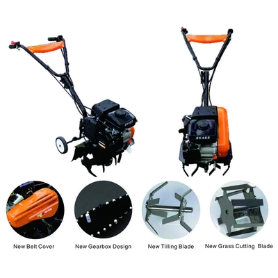 GT400 Mini Power Belt Tiller 77ml Perpindahan Mesin Bensin
