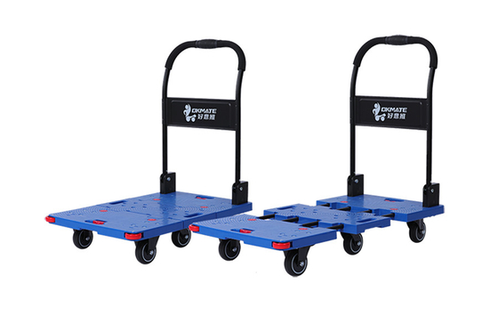 Retractable 6 Castor Foldable Cart Trolley Hand Pushing 400KG Loading