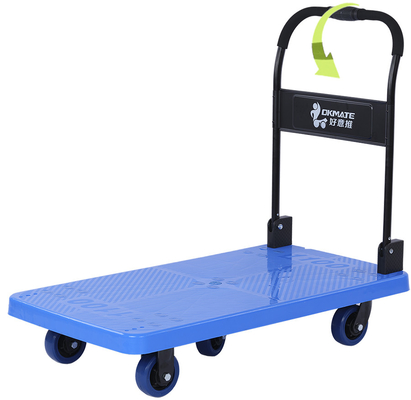 Satu Tangan Lipat 600KG troli lipat tugas berat Dengan Roda TPR 5 Inch