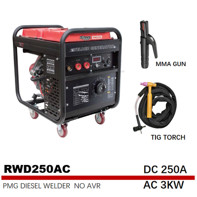 75V RWD250AC 250A Arc Welding Generator Generator Bensin 531cc 3kw