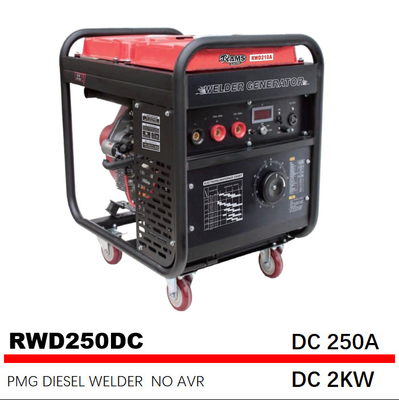 DC 2kw 250 Amp Diesel Welder 195FE Mesin Listrik Mulai Magnet Permanen