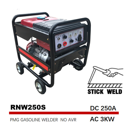 AC 3kw Bensin Tongkat Pengelasan Generator 75V Pengelasan Tangan MMA 12.5L Tangki Bahan Bakar