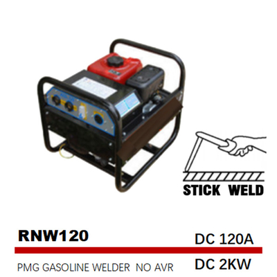 DC 2kw 170F Stick Welding Generator 3.6L Tangki Gas 120A Frekuensi Menengah
