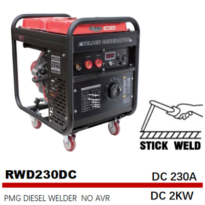 DC 2kw Stick Portable Diesel Welder Generator PMG Magnet Permanen Mulai Listrik
