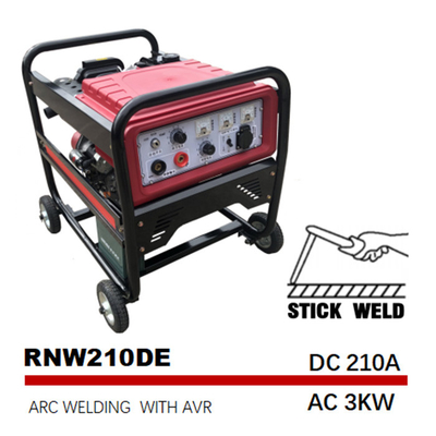 SMAW Frekuensi Menengah Stick Welding Generator 12.5L 210A Arc Gen Diesel Welder