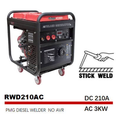 210A Stick Genset Diesel Welder Generator AC 3kw Mesin Tembaga Penuh