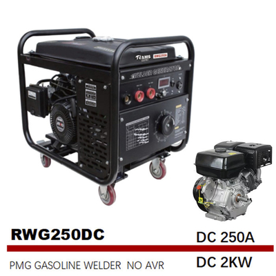 DC 2kw Bensin Busur Mesin Didorong Tukang Las 250A Welding Generator