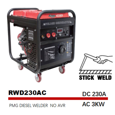 230A Stick Welding Generator Frekuensi Menengah 25L Tangki Bahan Bakar Diesel Stick Welder