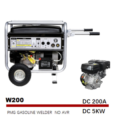 Mesin Arc Generator Didorong Tukang Las 200A 5 KW 14HP Mulai Listrik