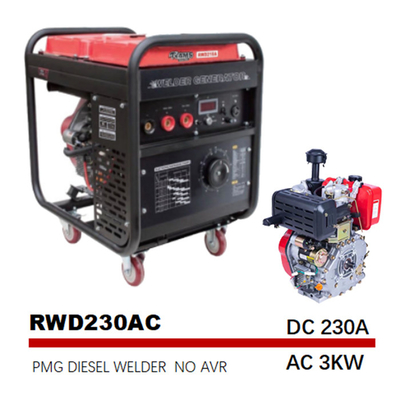 190FE Engine Arc Diesel Ac Dc Welder Generator 230A Mulai listrik