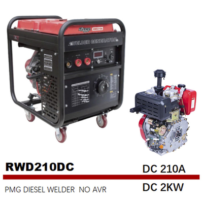Mesin Generator Magnet Permanen Didorong Tukang Las Frekuensi Menengah DC 2KW 210A