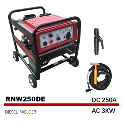 AC 3kw Arc Welding Generator Diesel Tangki Kecil Frekuensi Sedang